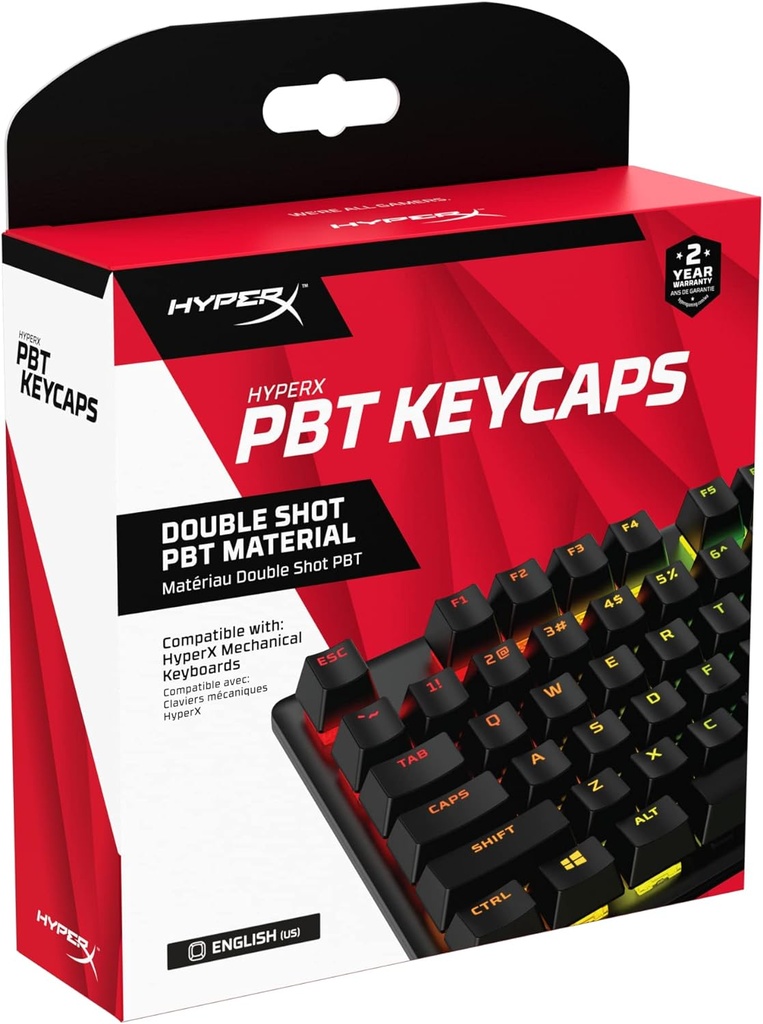 HyperX Double Shot PBT Keycaps - White