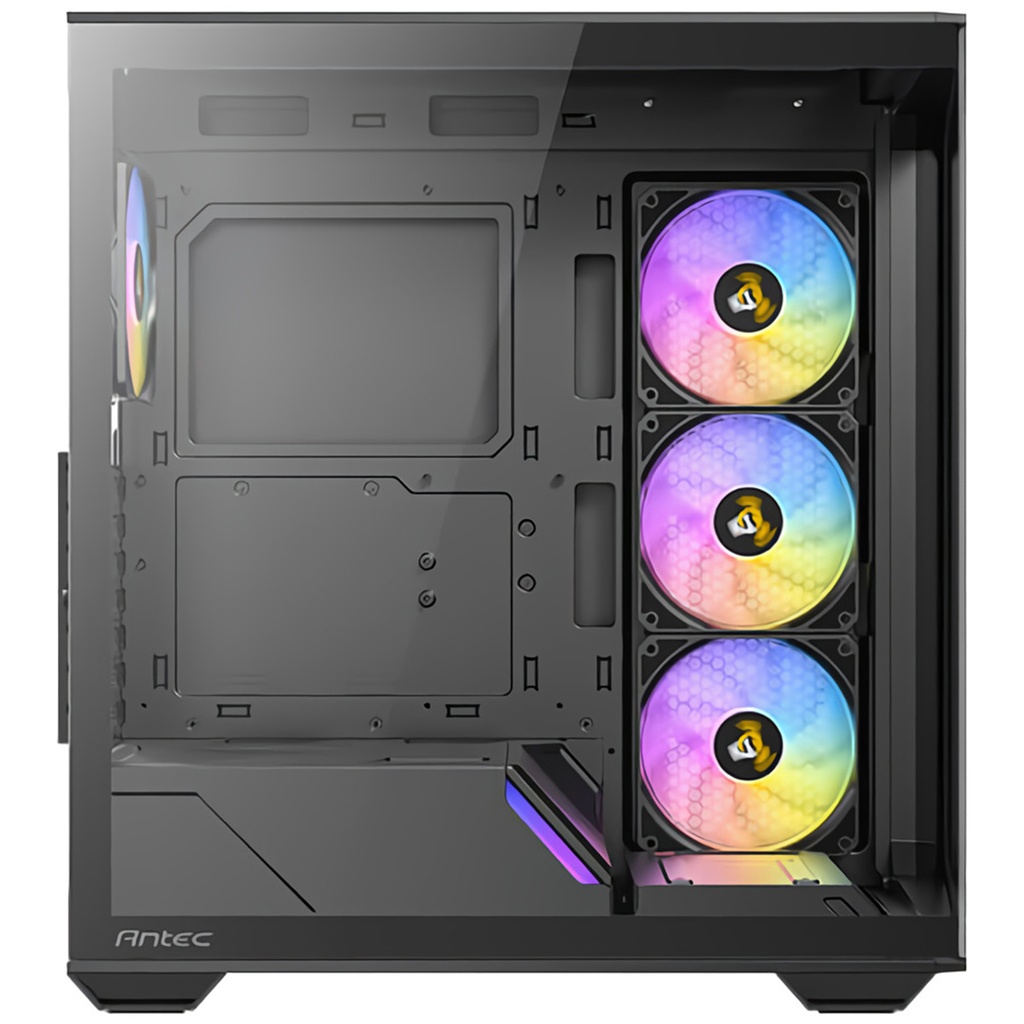 Antec C3 ARGB MidTower Gaming Case Tempered Glass, 4x ARGB 120mm Fan Pre-Installed CPU Cooler Support Upto 160mm, GPU Support Upto 415mm,7x PCI Slot, 360mm Radiator Supported, Front I/O: 1XUSB 3.0, 1X Type C, HD Audio