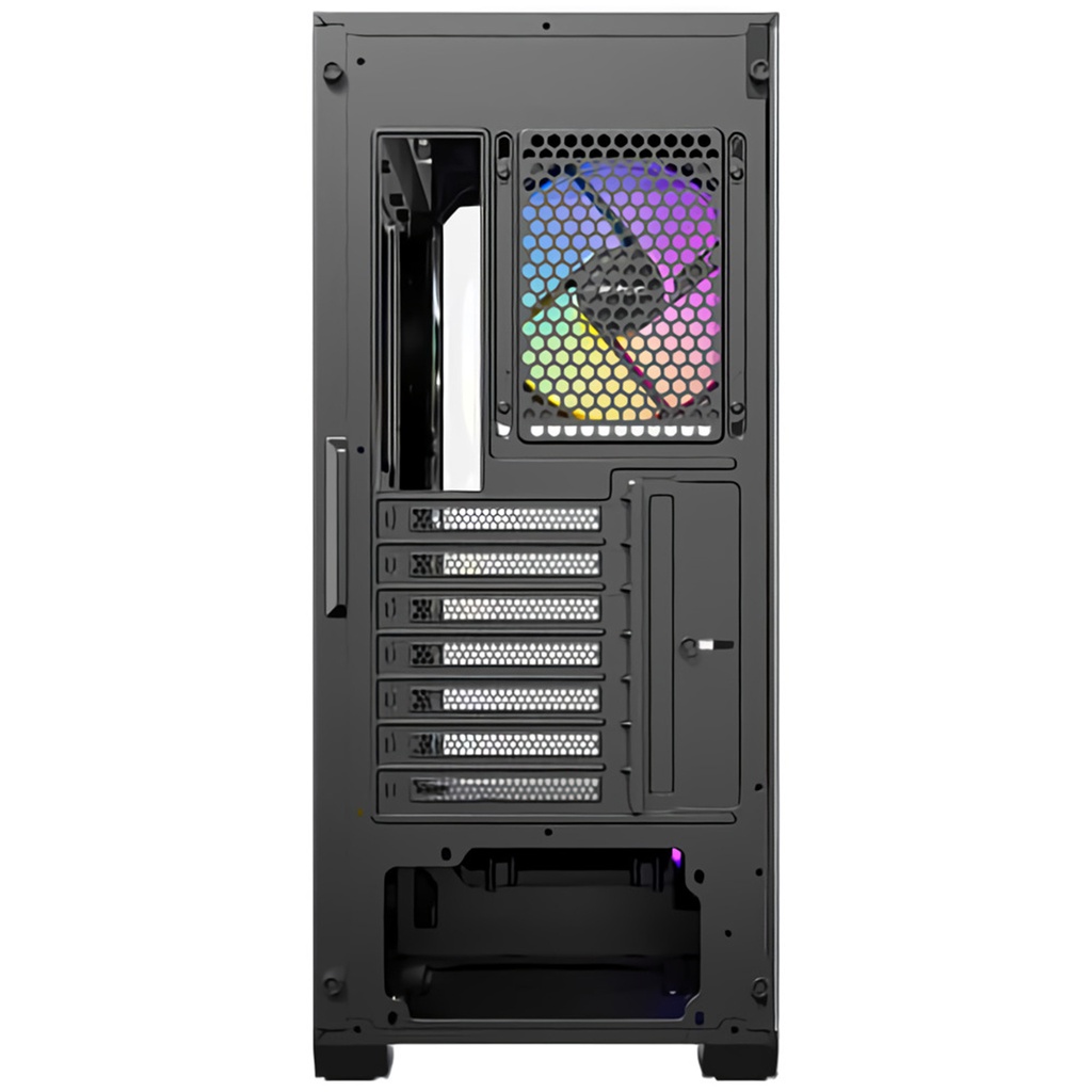 Antec C3 ARGB MidTower Gaming Case Tempered Glass, 4x ARGB 120mm Fan Pre-Installed CPU Cooler Support Upto 160mm, GPU Support Upto 415mm,7x PCI Slot, 360mm Radiator Supported, Front I/O: 1XUSB 3.0, 1X Type C, HD Audio