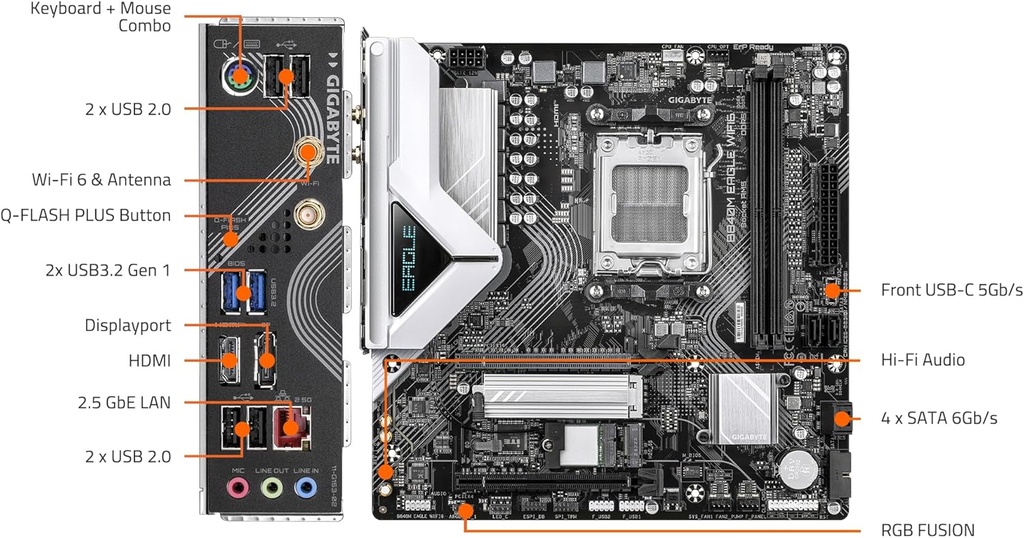 GIGABYTE B840M EAGLE WIFI6 MOTHERBOARD