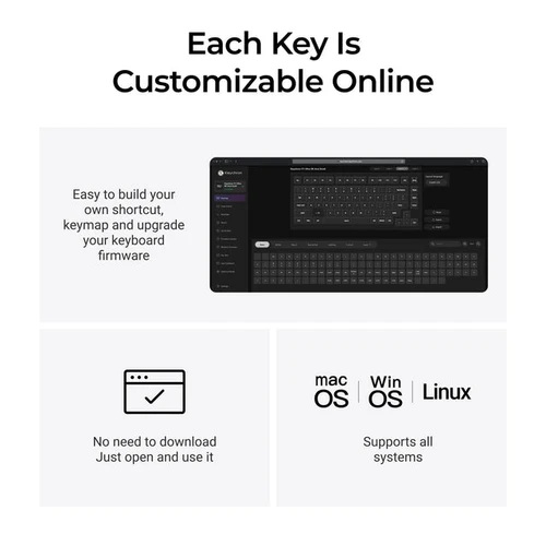 Keychron V1 Ultra 8K Wireless Silk POM Switch RED Custom Mechanical Keyboard
