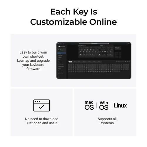 Keychron Q6 Ultra 8K Wireless Black Silk POM Switch BROWN Custom Mechanical Keyboard