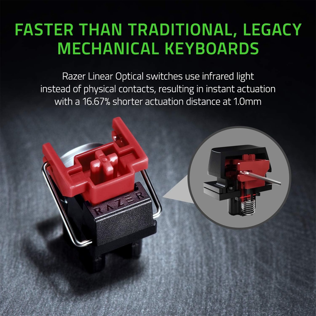 RAZER HUNTSMAN MINI - 60% OPTICAL GAMING KEYBOARD (LINEAR RED SWITCH)
