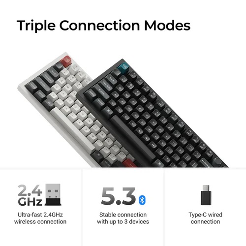 Keychron Q6 Ultra 8K Wireless Black Silk POM Switch BANANA Custom Mechanical Keyboard