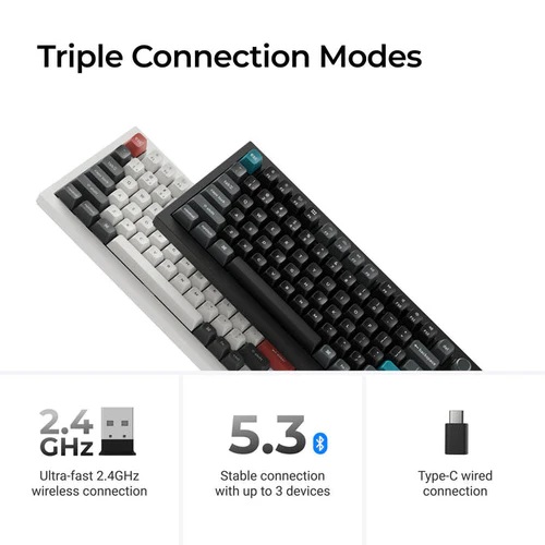 Keychron Q1 Ultra 8K Wireless Black Silk POM Switch BANANA Custom Mechanical Keyboard