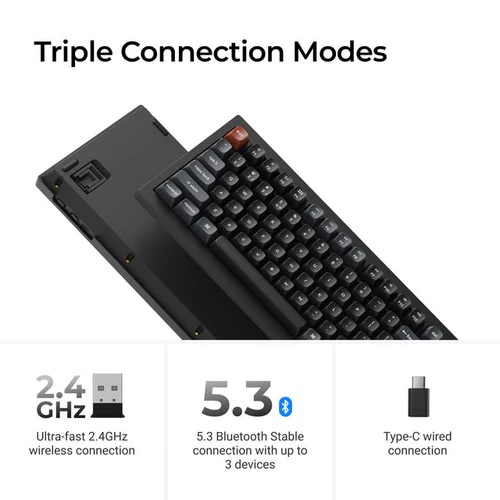 Keychron V1 Ultra 8K Wireless Silk POM Switch BANANA Custom Mechanical Keyboard