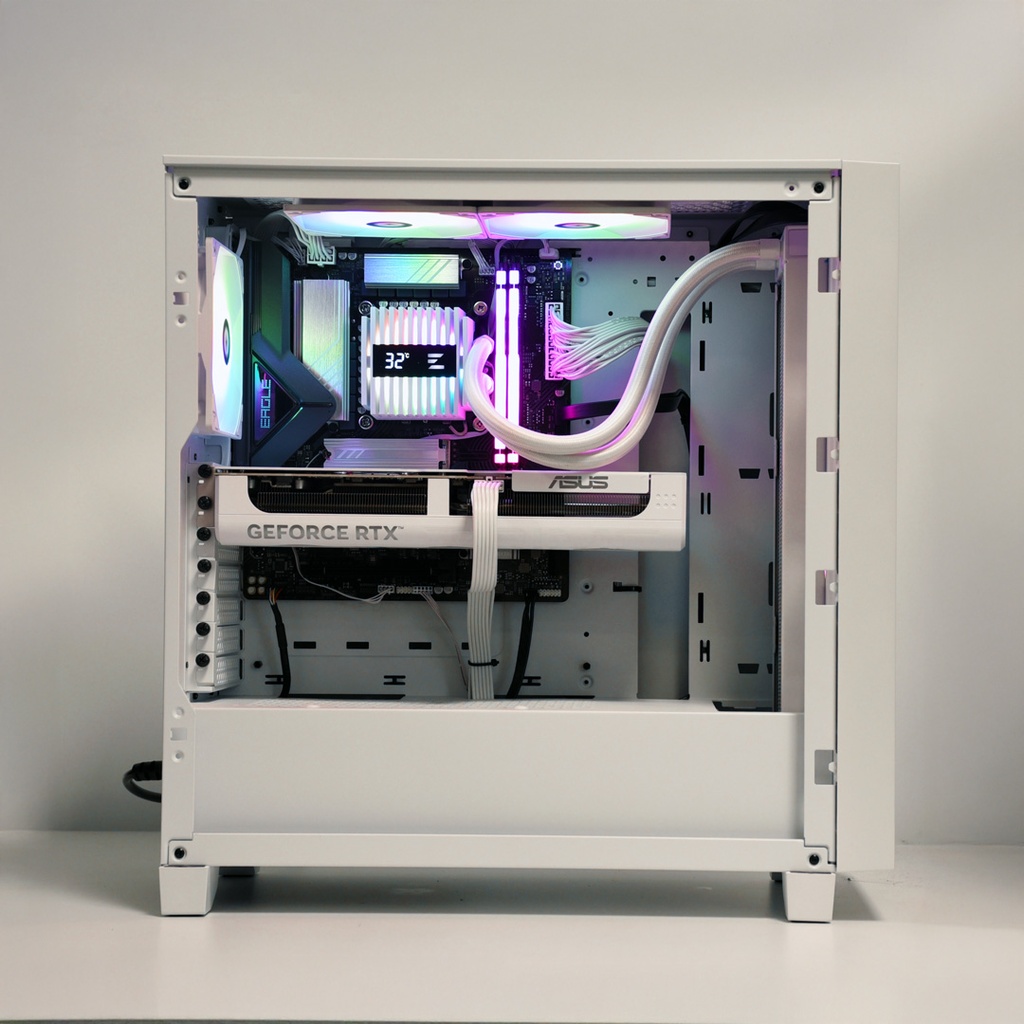 VRCPC | White Lightning | Ryzen 7 9700X | RTX 5060Ti | 32GB DDR5 RAM | 1TB NVMe SSD | 3-Year