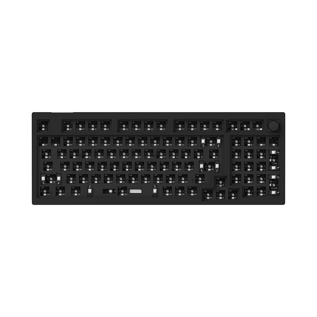 Keychron V5 QMK Custom Mechanical Keyboard Barebone Knob Carbone Black (Non-Transparent)