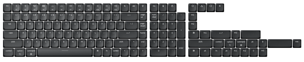 Keychron JM-209 Low Profile ABS LSA Full Keycap Set - White on Black