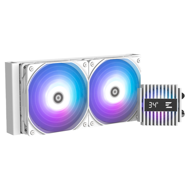 Zalman ALPHA2 A24 ARGB 240mm Liquid Cooler Live CPU Temp Display - White
