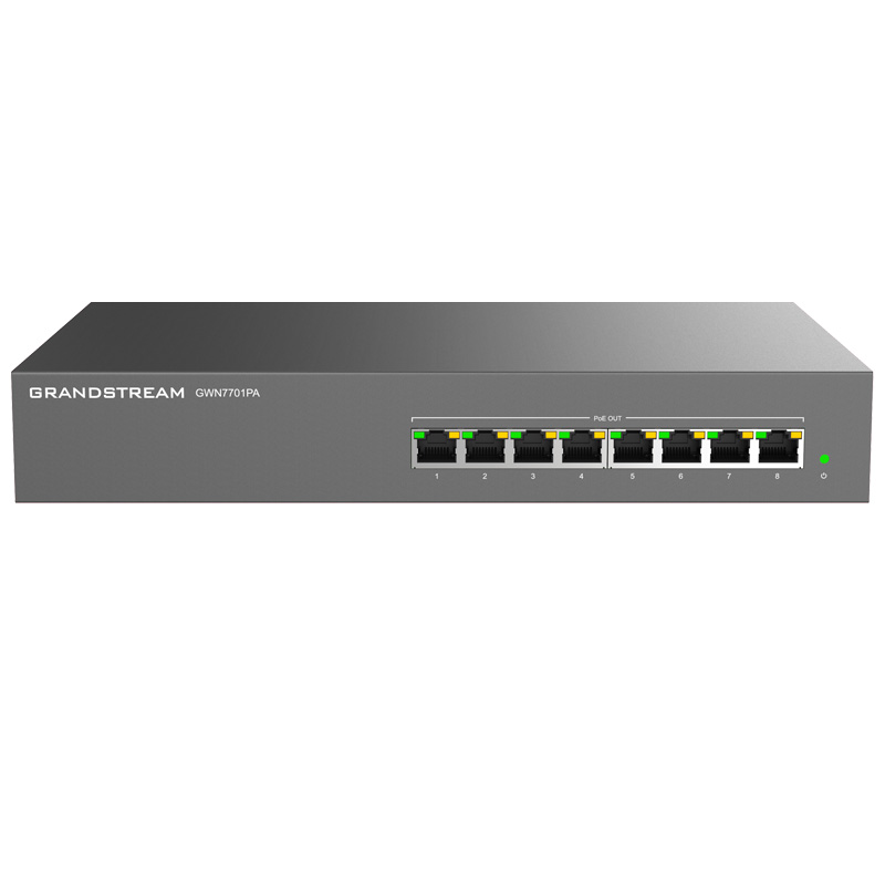 Grandstream GWN7701PA 8 Port Gigabit Unmanaged Ethernet PoE Switch