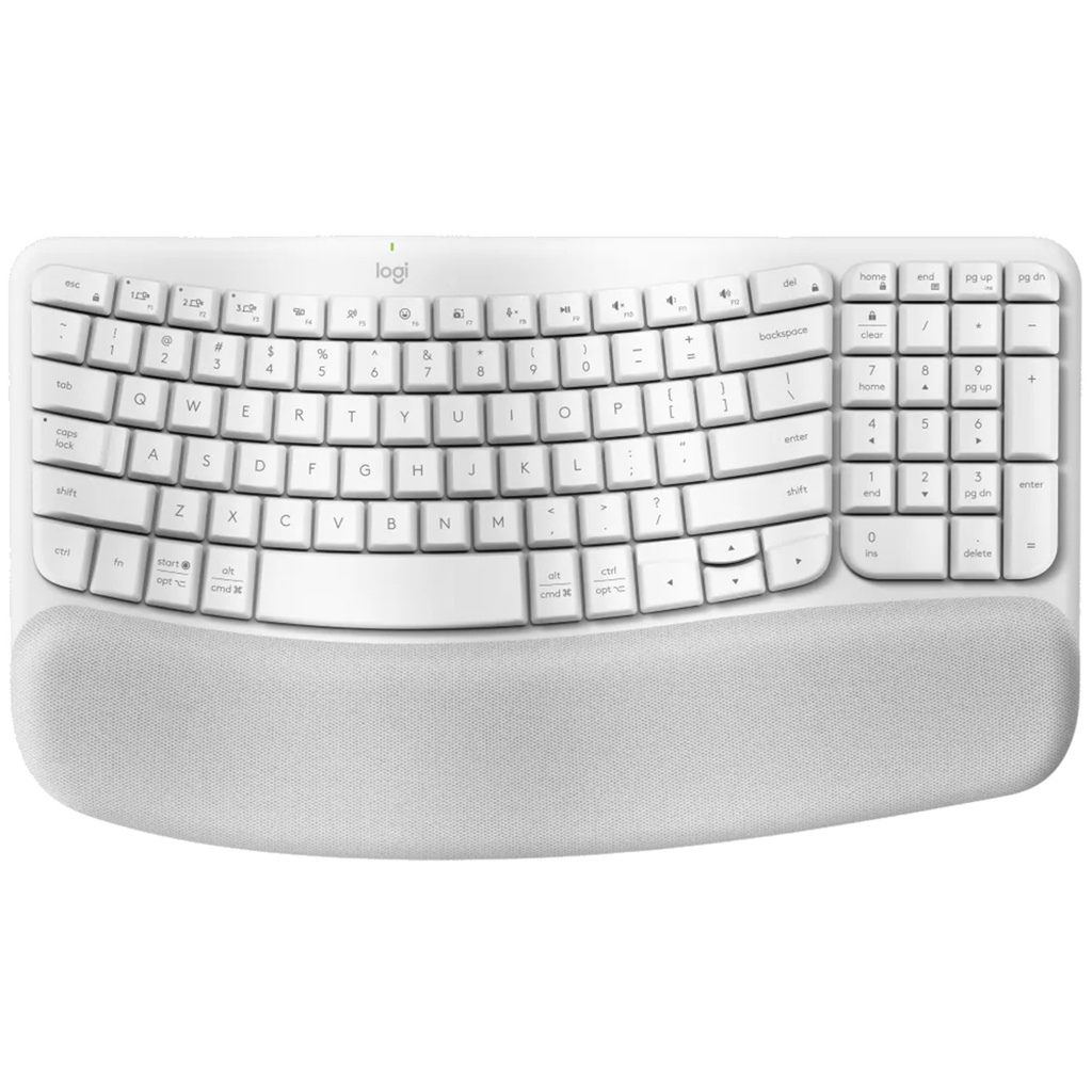 Logitech Wave Keys ERGO Wireless Keyboard - White