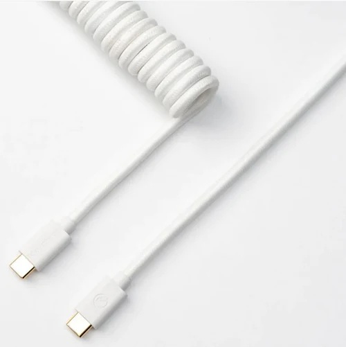 Keychron Coiled Type-C Cable-Straight White