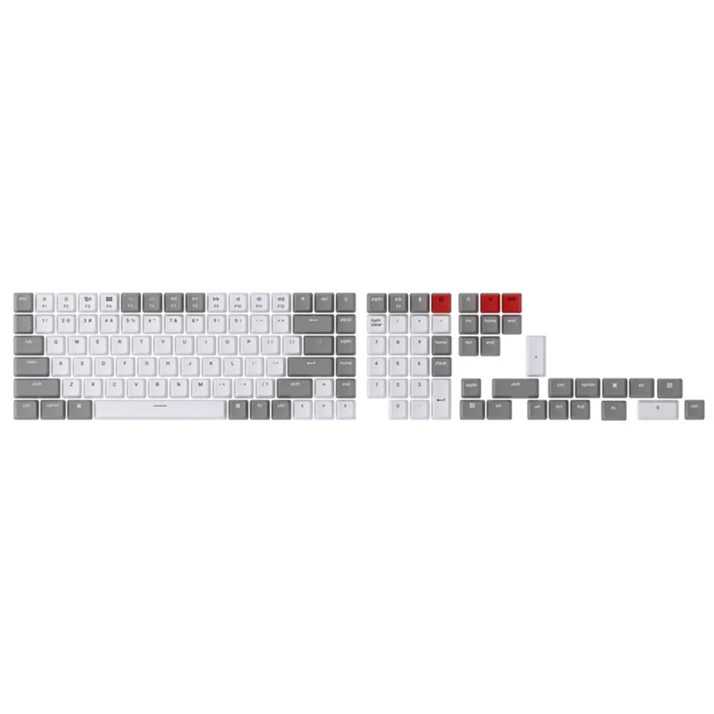 Keychron Double Shot ABS Keycap - Full Set - Grey and White Color