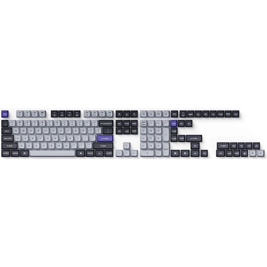 Keychron Double Shot KSA PBT Keycap Full Keycap Set - Gray and Silver