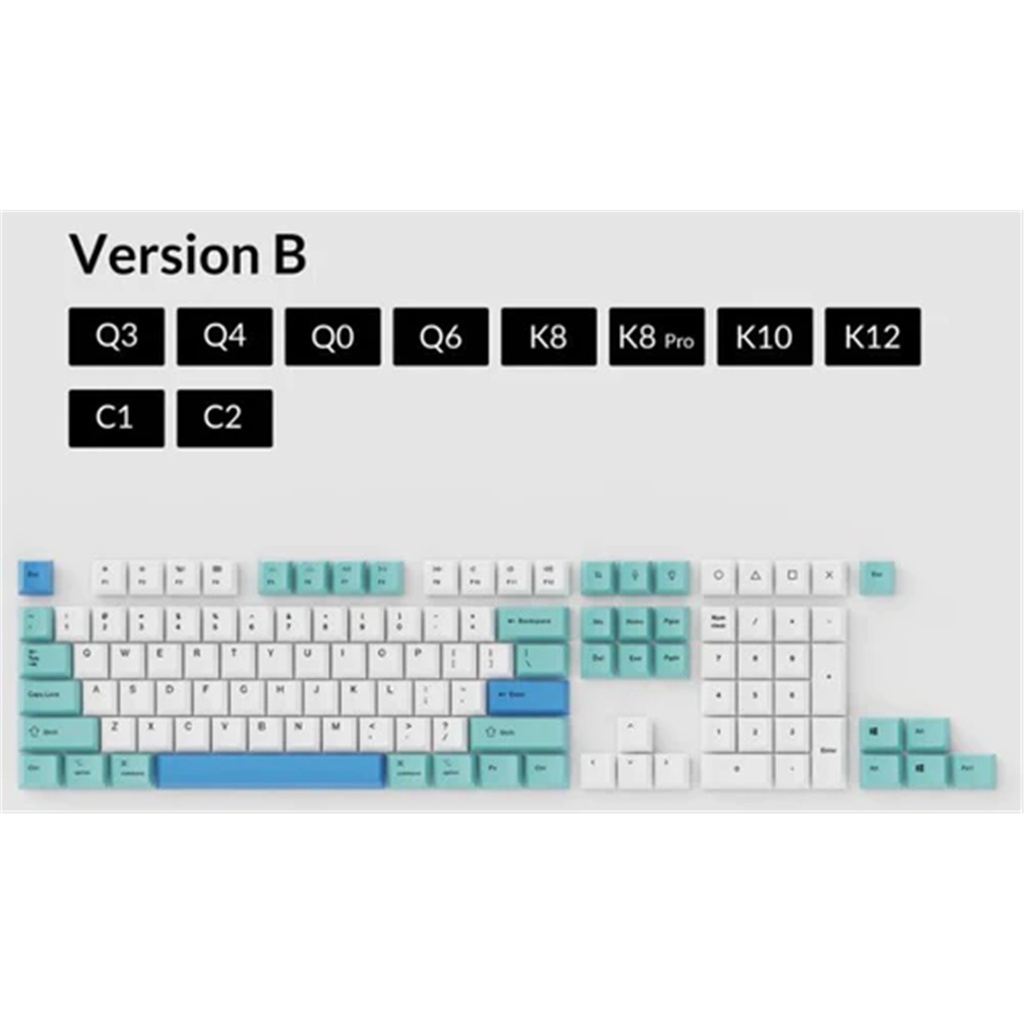 Keychron  Q3 Q6 K8 K8Pro K10 K12 OEM Dye-Sub PBT Keycap Set - Iceberg