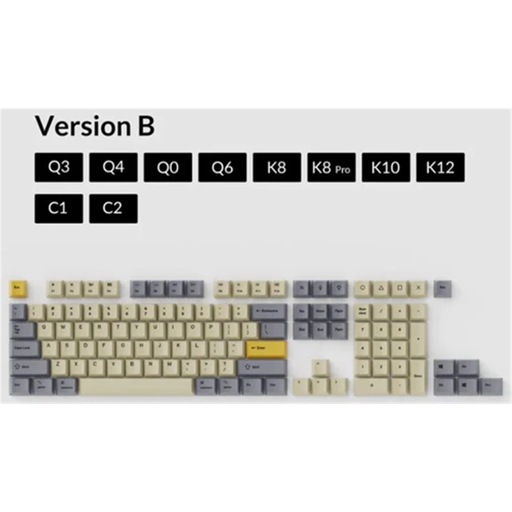 Keychron Q3&Q6&K8&K8Pro&K10&K12 OEM Dye-Sub PBT Keycap Set - Wheat Grey