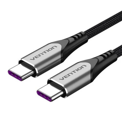Vention USB 2.0 C Male to C Male  5A Cable 1M Gray Aluminum Alloy Type