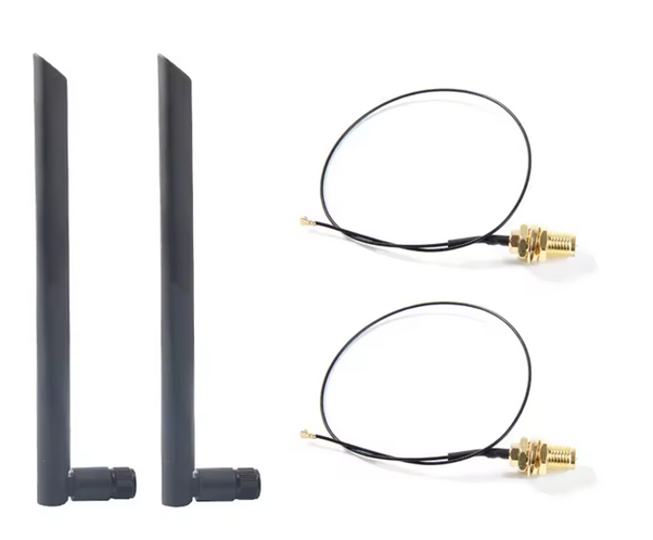 Dual band 5dbi Wireless WiFi Antenna RP-SMA + MHF4/IPX Pigtail Cable for NGFF M.2 Card Intel AX210 AX200 9260 3G/4G Module