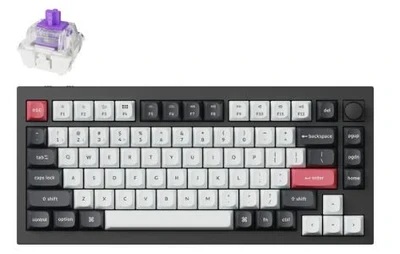 Keychron Q1 HE QMK Wireless Fully Assemble Knob Carbon Black Gateron Double-Rail Magnetic Nubela Switch Custom Keyboard
