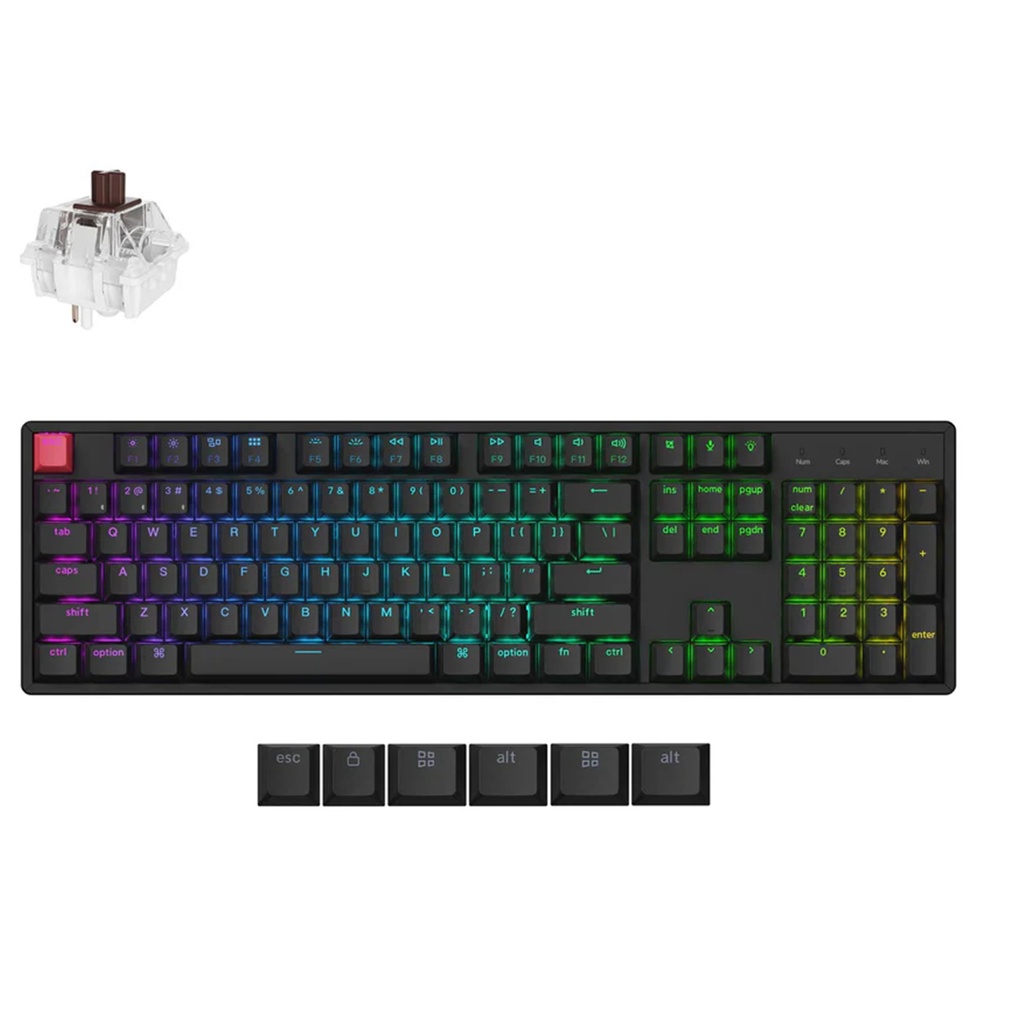 Keychron K10X-A3, 100% Full Size Lavout, QMK, White Backlight, Super Switch Brown, Wireless Mechanical Keyboard