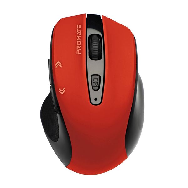 PROMATE EZGrip Ergonomic Wireless Mouse with Quick Forward/Back - RED