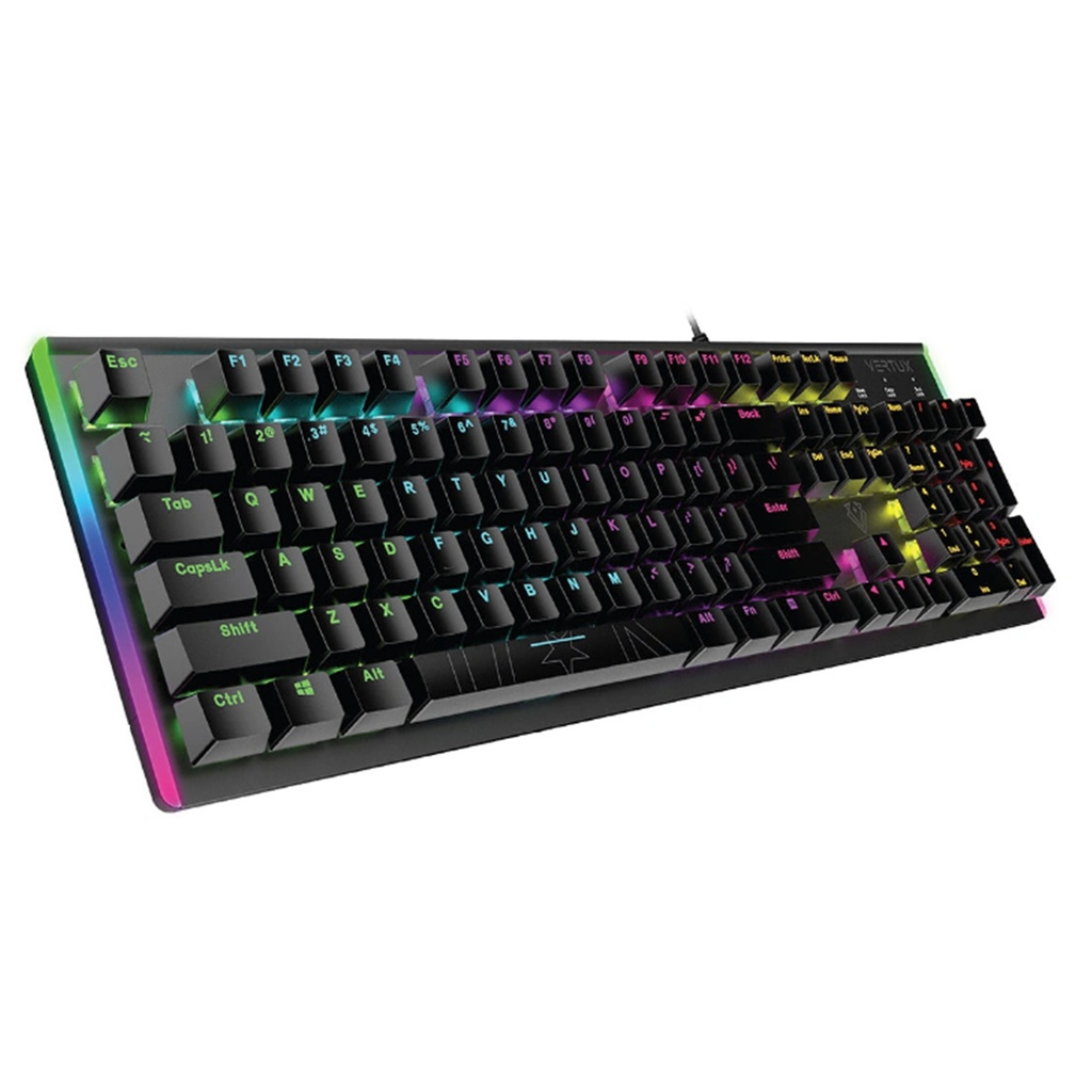 Vertux COMANDO Mechanical Gaming Keyboard with RGB Backlit Blue Mechanical Keys
