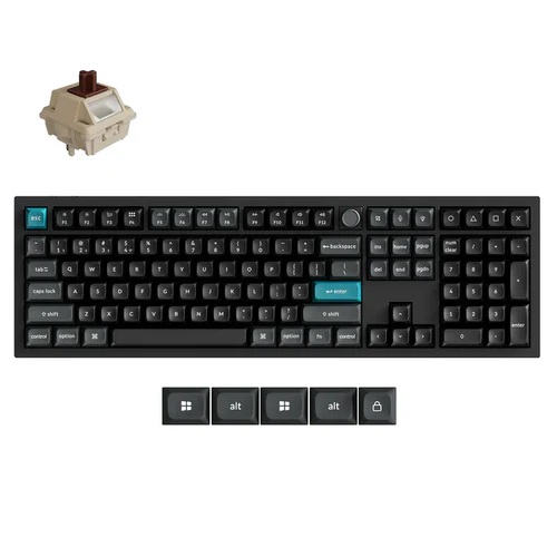 Keychron Q6 Ultra 8K Wireless Black Silk POM Switch BROWN Custom Mechanical Keyboard