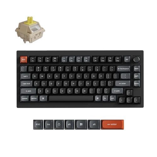 Keychron V1 Ultra 8K Wireless Silk POM Switch BANANA Custom Mechanical Keyboard