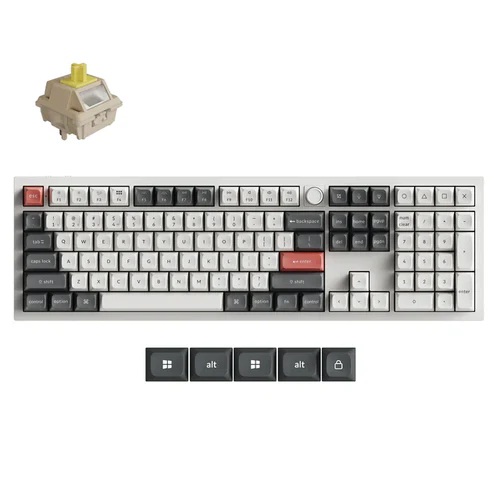 Keychron Q6 Ultra 8K Wireless White Silk POM Switch BANANA Custom Mechanical Keyboard