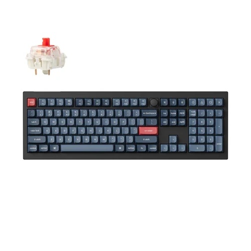 Keychron V6 Max QMK/VIA Wireless Custom Knob Carbon Black Gateron Jupiter Red Switch Mechanical Keyboard
