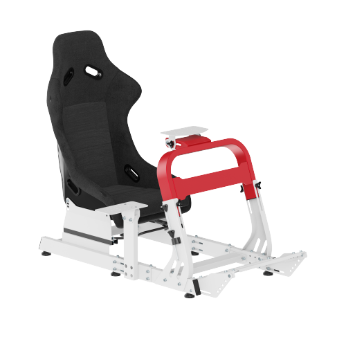 Lumi Robust Sim Racing Cockpit with Gear Shift Mount & Seat White/Red