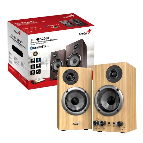 GENIUS SP-H520BT BLUETOOTH 2-WAY WOODEN SPEAKERS