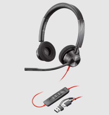 [6076715] Poly Blackwire 3320 Stereo USB-C Teams Certified (includes C-A Adapter)