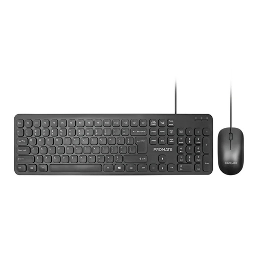 [QUIETKEY] Promate Quiet Key Corded USB Keyboard and Mouse Combo