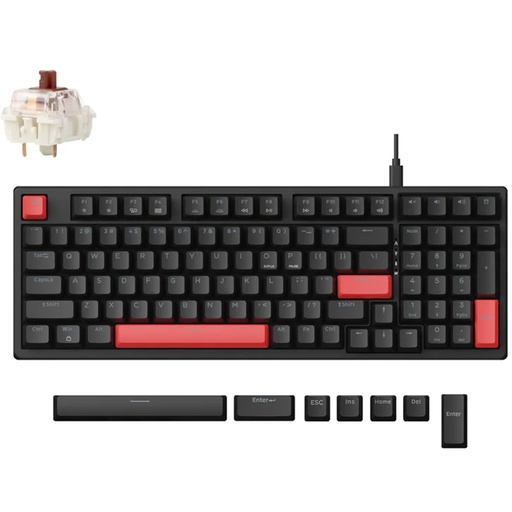 [KEYC-X5-A3] Keychron Lemokey X5 QMK Red Backlight Brown Switch Wired Mechanical Keyboard