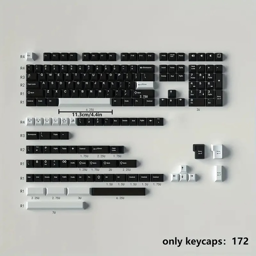 [vrc_keycaps_WOB] White on Black Cherry ABS Keycaps