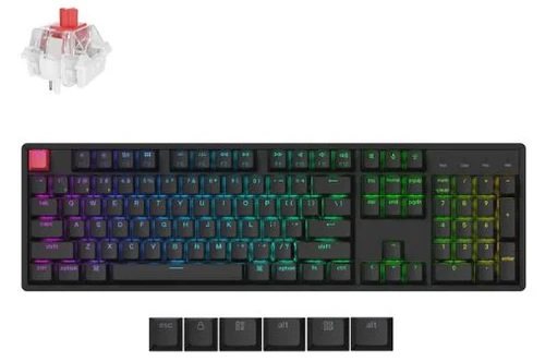 [KEYC-K10X-J1] Keychron K10 QMK Wireless RGB Backlight Aluminum Frame Keychron Superswitch Red (Hot-Swappable) Mechanical Keyboard