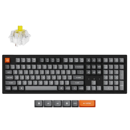 [KEYC-K10M-B4] Keychron K10 Max QMK Wireless Fully Assembled RGB Backlight Super Banana Switch Mechanical Keyboard