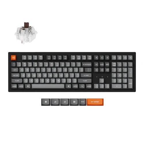 [KEYC-K10M-H3] Keychron K10 Max QMK Fully Assembled (Hot-Swappable) RGB Backlight Super Brown Wireless Mechanical Keyboard