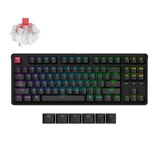[KEYC-C3PX-H1] Keychron C3 Pro 8K QMK Wired RGB Backlight Hot-Swap Keychron Super RED Switch Mechanical Keyboard