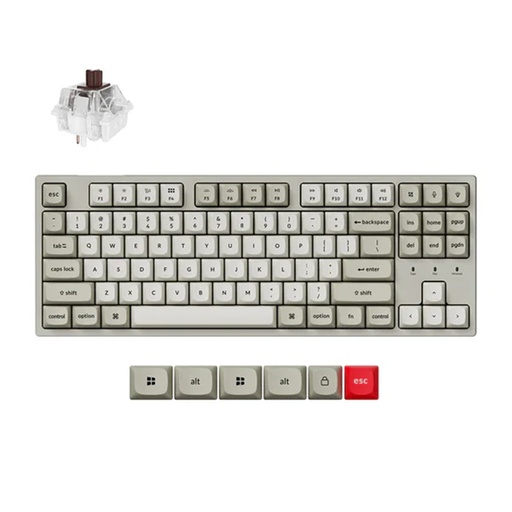 [KEYC-C1PX-M3] Keychron C1 Pro 8K QMK Wired RGB Backlight (Hot-Swappable) Keychron Super BROWN Switch Custom Mechanical Keyboard